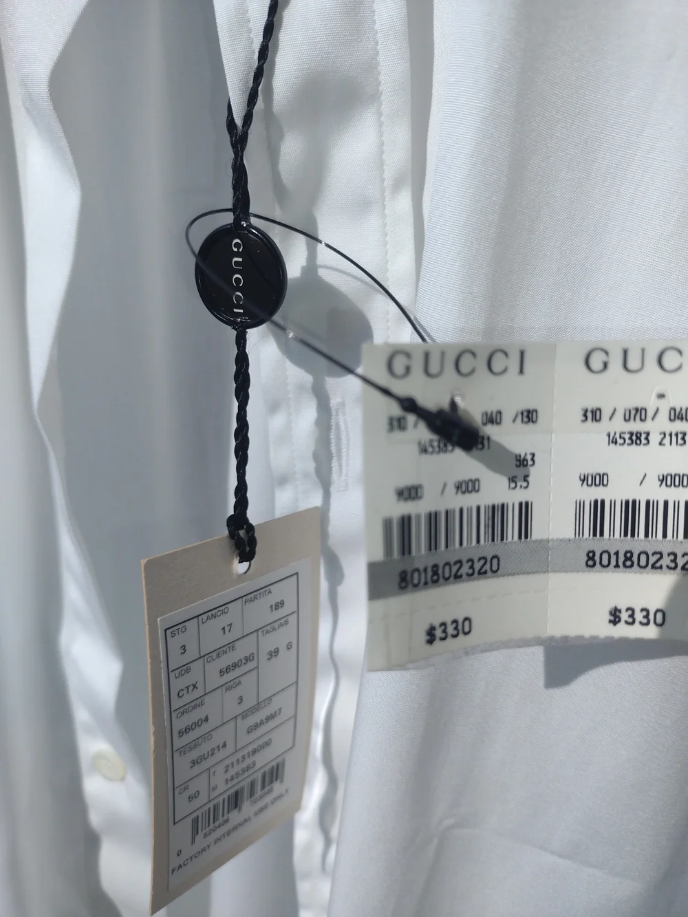 Gucci Men’s White Long-Sleeve Dress Shirt